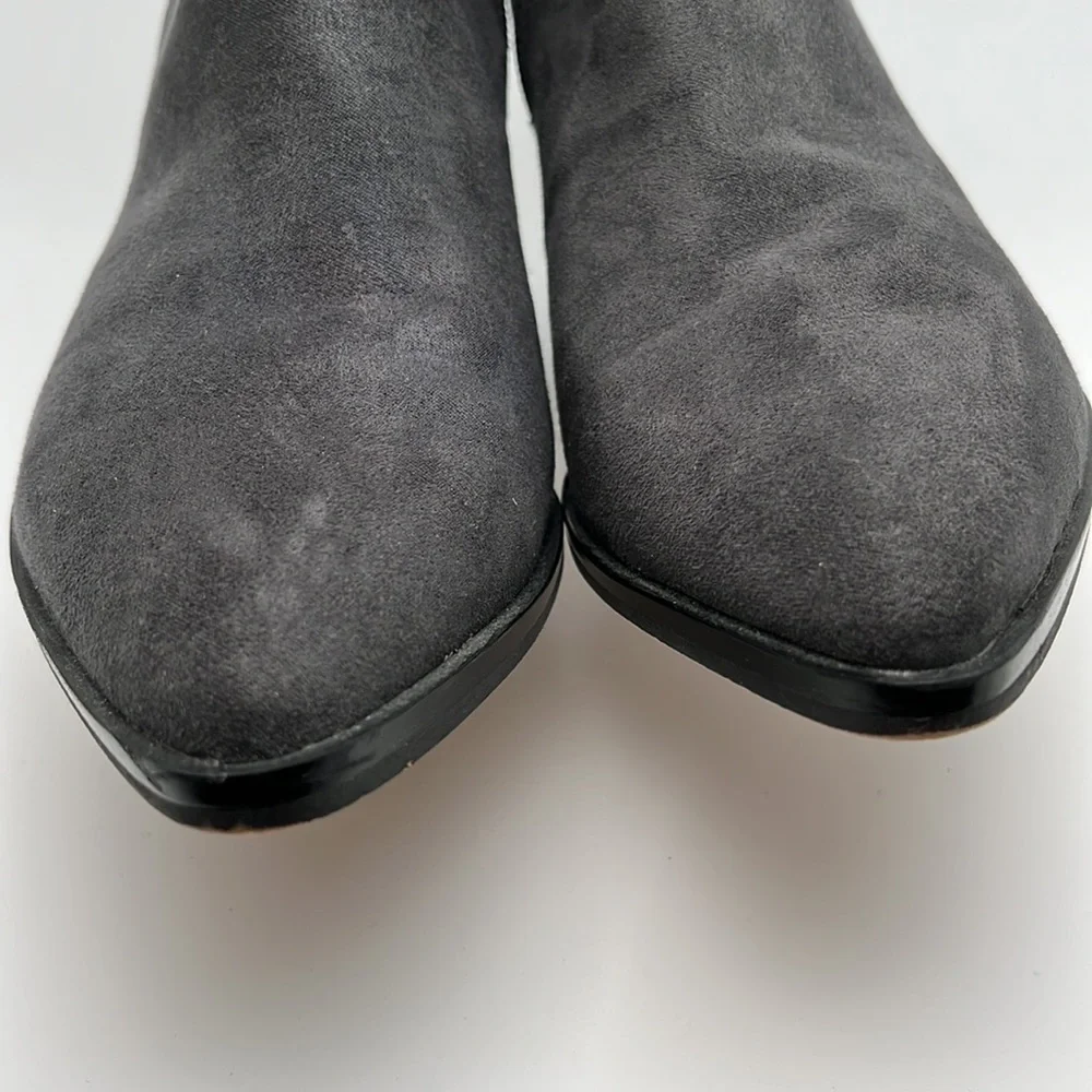 14th & Union Braxten‎ Gray Ankle Block Heel Pointed Boots Booties Size 7.5